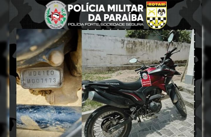 ROTAM apreende moto clonada na cidade de Pombal