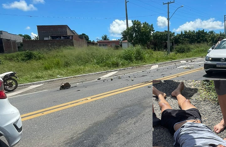 Jovem fica ferido após colidir em animal na BR-230, em Marizópolis