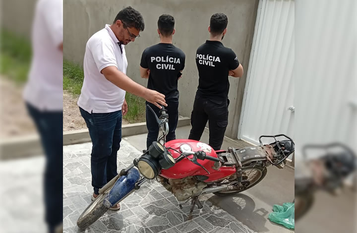 Policiais civis apreendem moto adulterada na cidade de Pombal