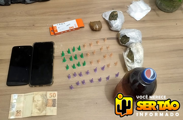 ROTAM apreende drogas após abordagem a moto na cidade de Sousa