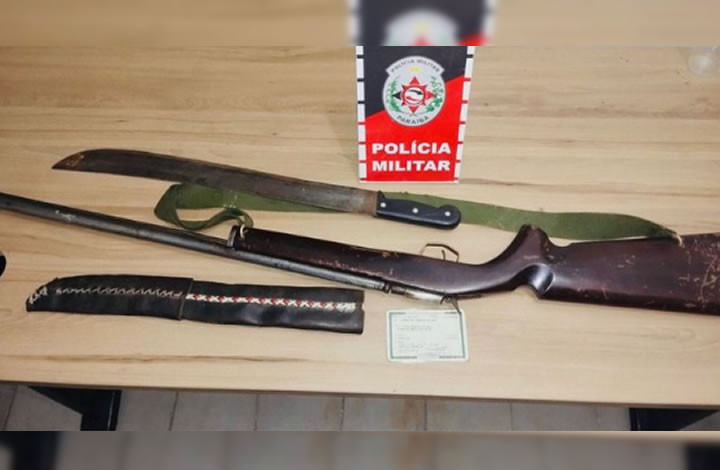 Polícia Militar prende homem por violência doméstica e porte ilegal de arma de fogo, em Sousa