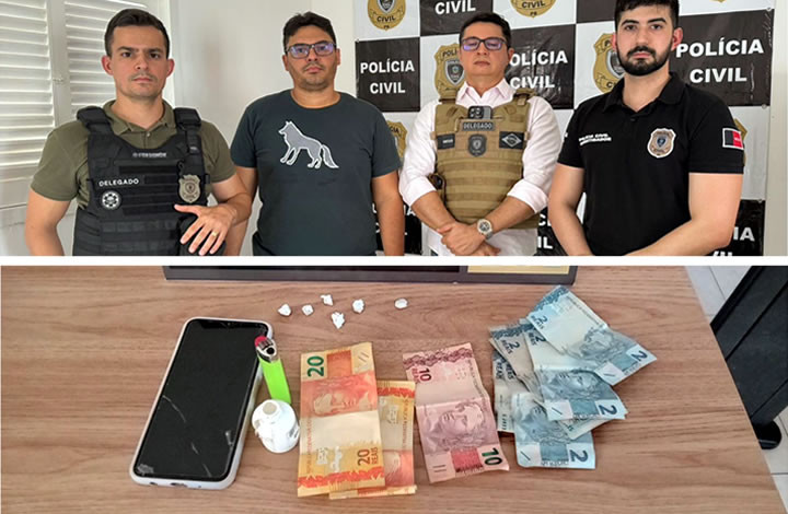 Polícia Civil desarticula ponto de tráfico de drogas e prende jovem em flagrante na cidade de Pombal