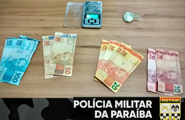 ROTAM prende homem com droga, dinheiro e balança de precisão, em Sousa