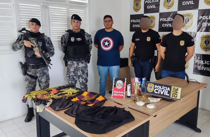 Polícias Civil e Militar prendem casal suspeito de roubo e recuperam objetos subtraídos, em Pombal