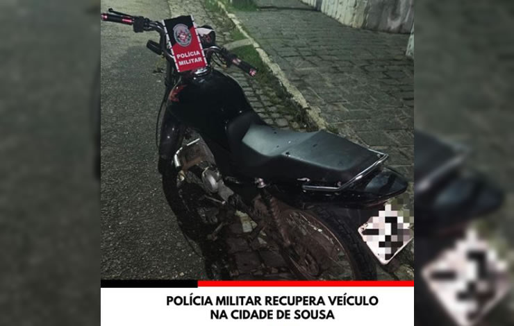 Polícia Militar recupera moto tomada por assalto na cidade de Sousa