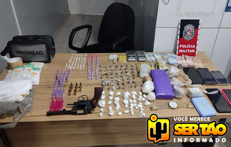 ROTAM apreende drogas e conduz pessoas à delegacia, na cidade de Marizópolis