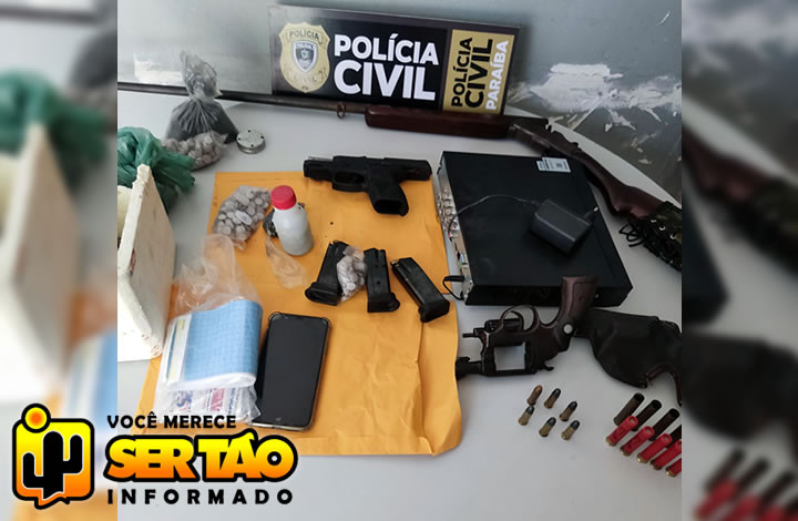 Polícia Civil prende suspeitos de homicídio e apreende armas e munições, na região de Sousa