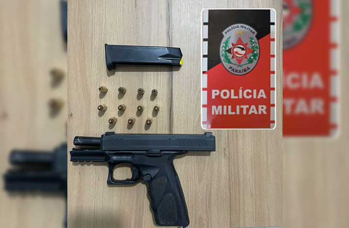 ROTAM prende homem e apreende pistola durante abordagem a carro na cidade de Sousa