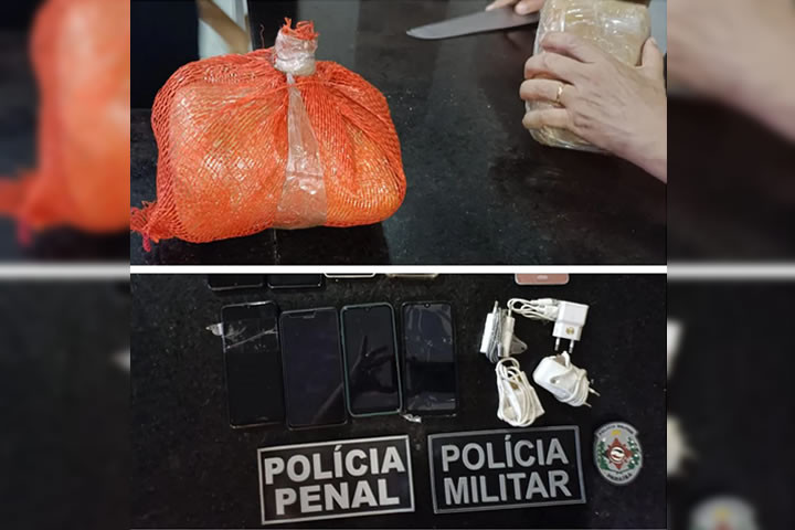 Policiais penais e militares apreende celulares arremessados para o Presídio Padrão de Cajazeiras
