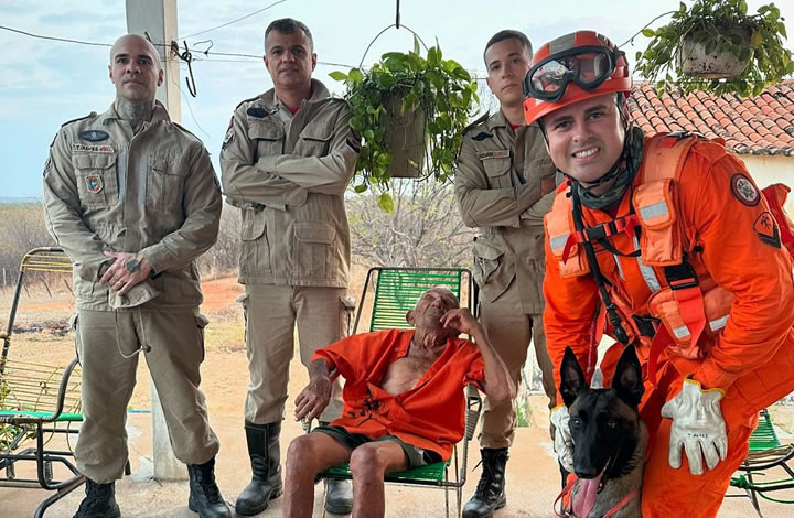 Bombeiros localizam idoso de 95 anos que estava desaparecido na zona rural de São Francisco