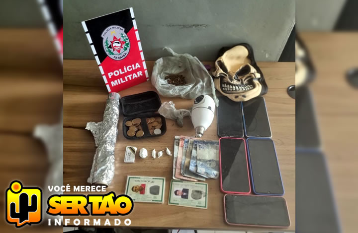 ROTAM prende pessoas por tráfico de drogas e corrupção de menor, em Sousa