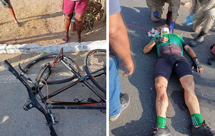 Ciclista e mototaxista ficam feridos em acidente de trânsito na cidade de Sousa