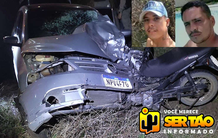 Colisão entre carro e moto deixa duas pessoas mortas na BR-230, entre Sousa e Aparecida