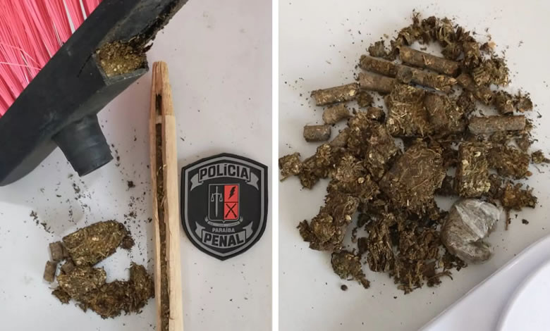Policiais penais apreendem droga escondida em vassoura em cadeia na Paraíba