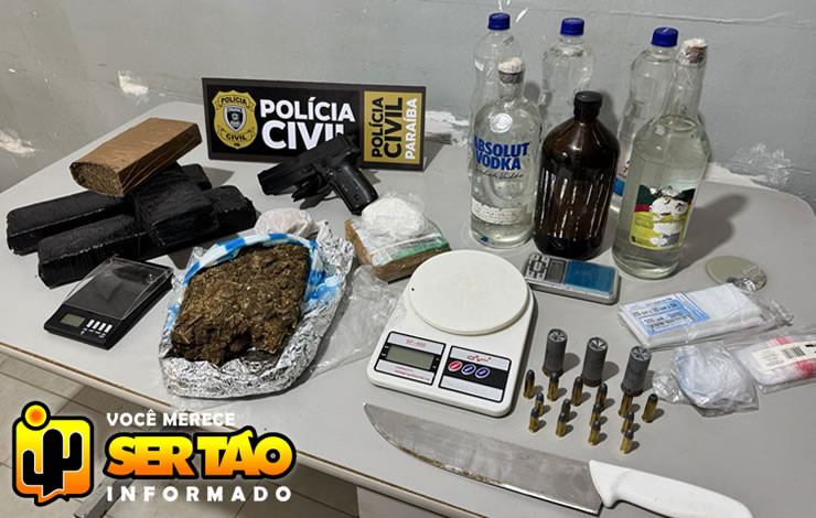 Polícia civil desarticula depósito e laboratório de drogas na cidade de Sousa