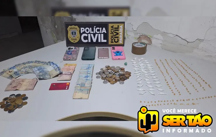 Em Sousa: Polícia civil desarticula ponto de venda de drogas e conduz usuários à delegacia