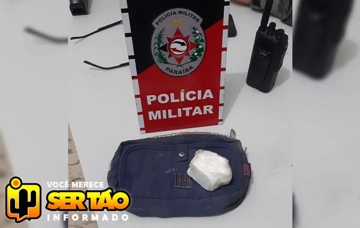 Polícia militar prende homem e apreende droga após abordagem na cidade de Pombal