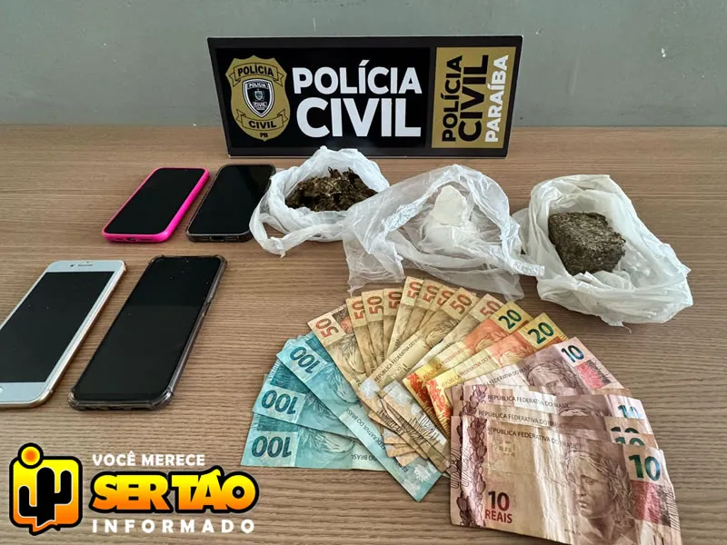 Polícia civil prende homem e desarticula ponto de tráfico de drogas em Sousa