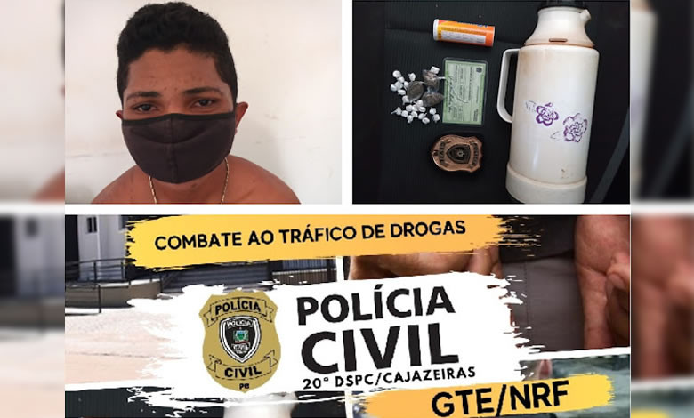 Jovem é conduzido à delegacia após ser flagrado com droga em Cajazeiras