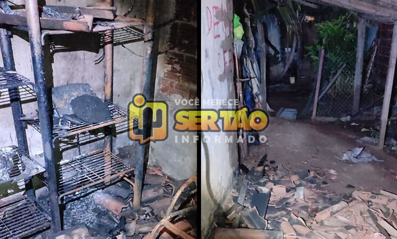 VÍDEO: Bombeiros são acionados para apagar fogo em residência na cidade de Sousa