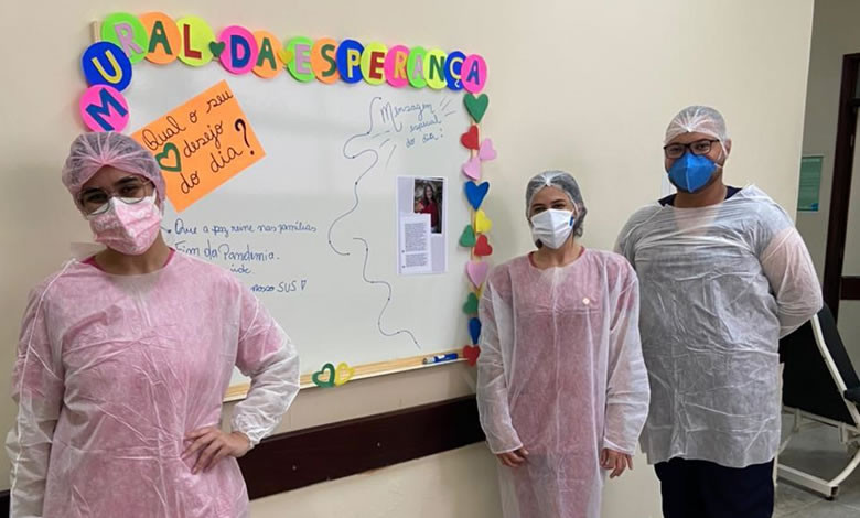 Equipe Multiprofissional do Hospital Regional de Pombal realiza mais uma ação de Humanização na Área Covid-19 da unidade