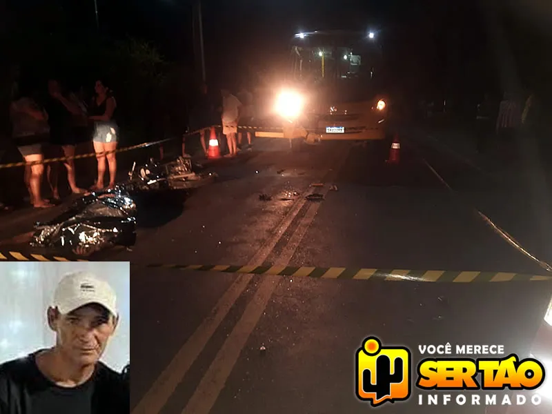 Motociclista morre em colisão com micro-ônibus no município de Sousa