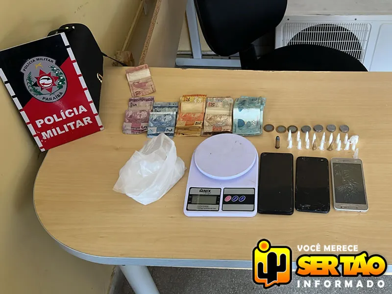 “Chupetinha” é presa por tráfico de drogas em Uiraúna; Menor também é apreendido